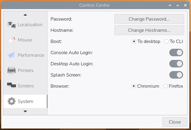 Trixie Control Centre