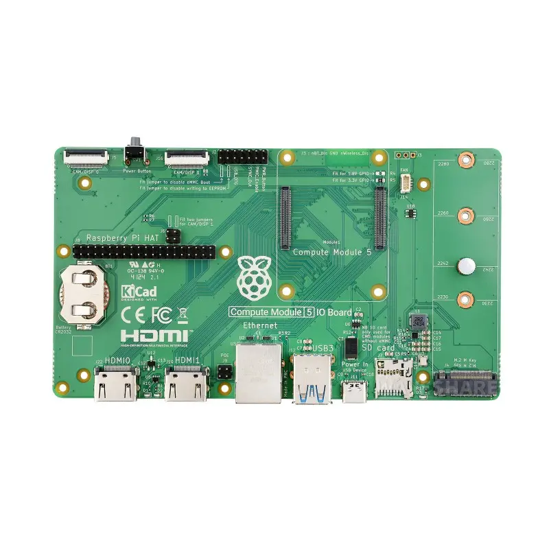[SC1751] Raspberry Pi Compute Module 5 IO Board – บอร์ดขยายพอร์ตเชื่อมต่อประสิทธิภาพสูง